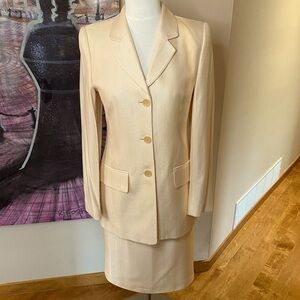 Vintage Louis Feraud Power Suit in Cream Wool - classic timeless piece